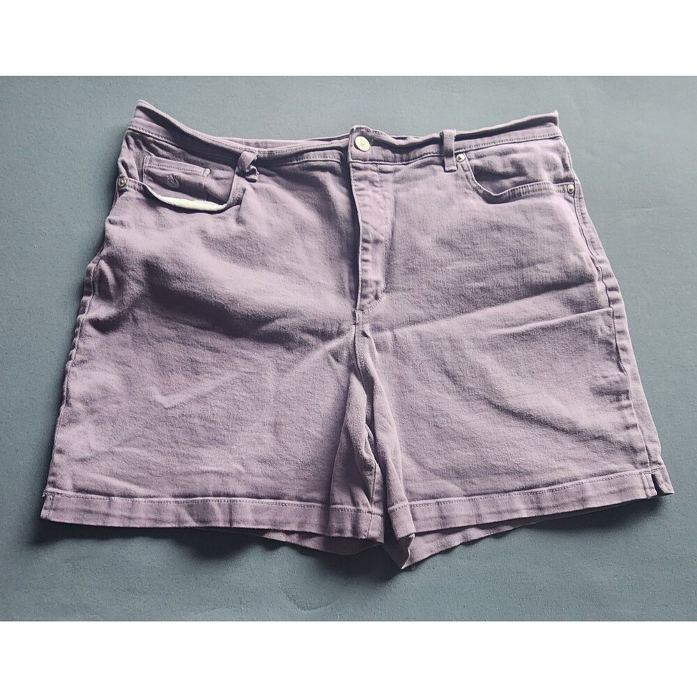 Gloria Vanderbilt Amanda Jean Shorts Womens 18 Purple Stretch Mid Rise Casual